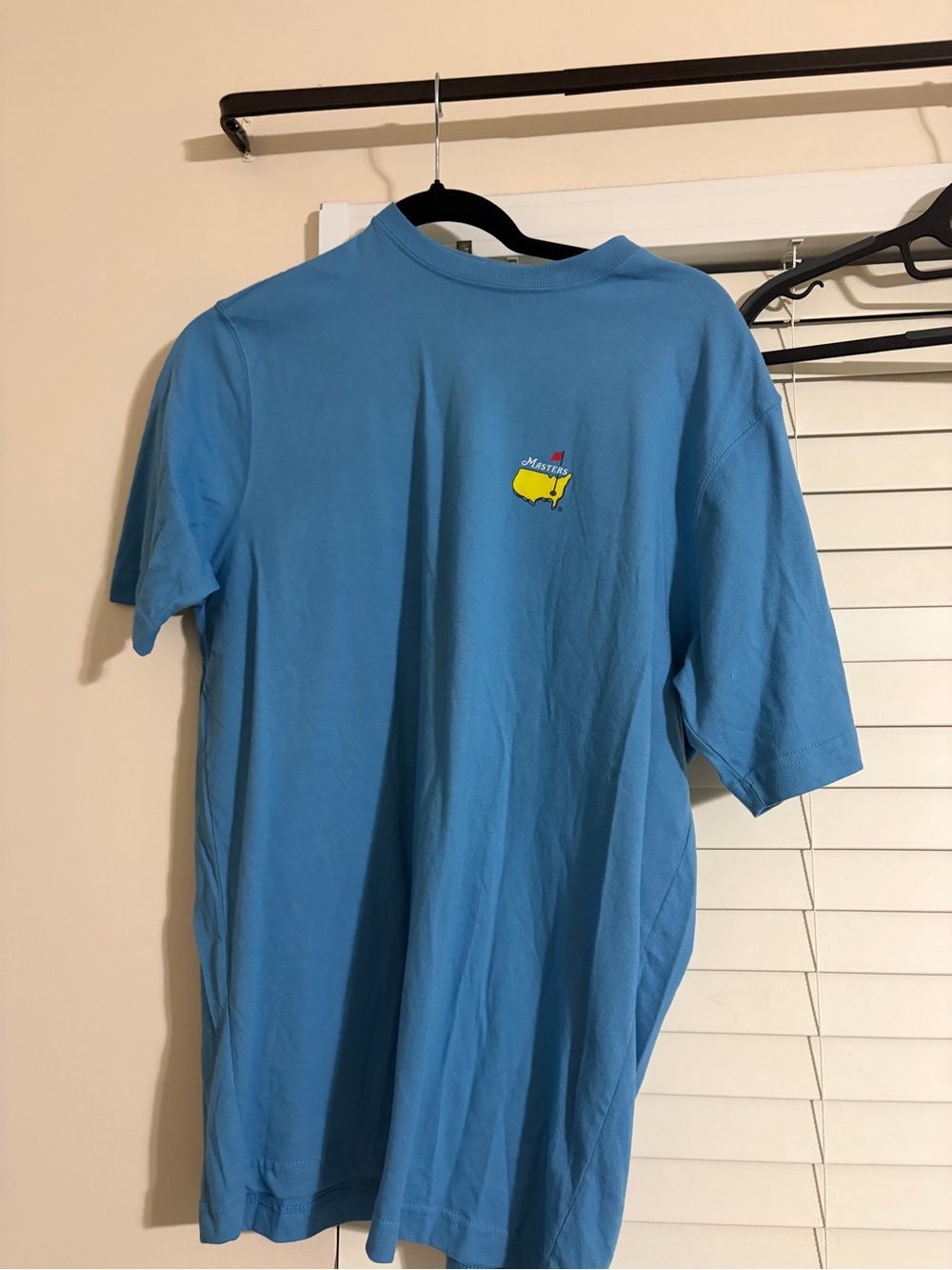 Masters Sky Blue Short-Sleeve Tee with Yellow Chest Graphic